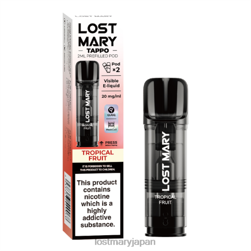 LOST MARY ニコチン - ロスト メアリー タッポ プレフィルド ポッド - 20mg - 2 パック トロピカルフルーツ H80J0182